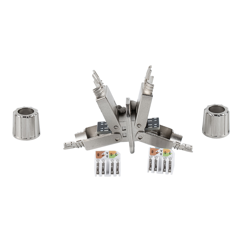 Cat6A skærmet værktøjsfrit stik (med monteringsbase) RJ-603S-2-C6A Cat6A skærmet værktøjsfrit stik (med monteringsbase) RJ-603S-2-C6A