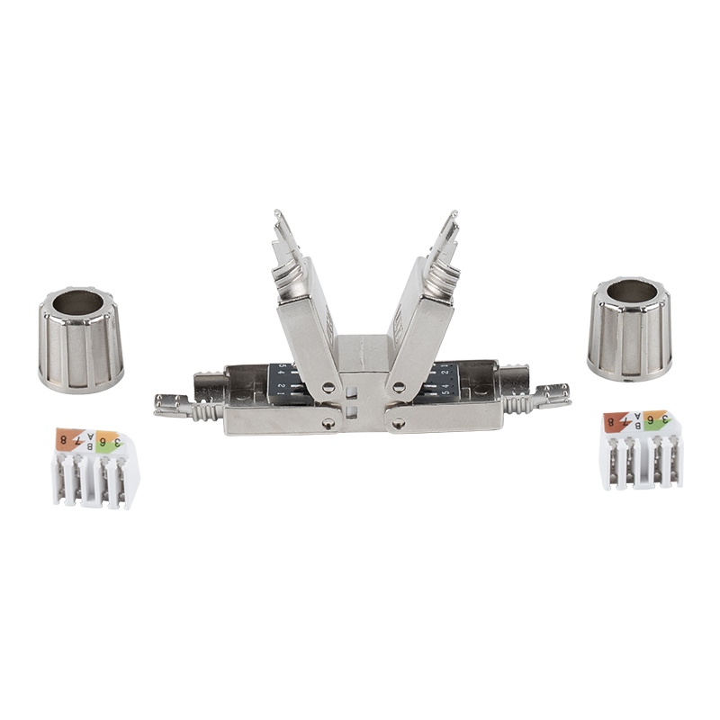 Cat6A skærmet værktøjsfrit stik (med monteringsbase) RJ-603S-2-C6A Cat6A skærmet værktøjsfrit stik (med monteringsbase) RJ-603S-2-C6A