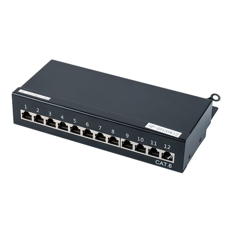 Kategori 6 1U skærmet 12-ports patchpanel SP-3215SK12-C6