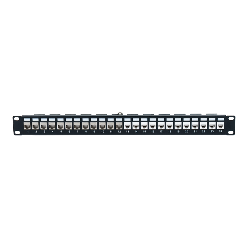 19-tommer 1U 24-ports skærmet patchpanel (med C6A-modul) SP-3246S-24P