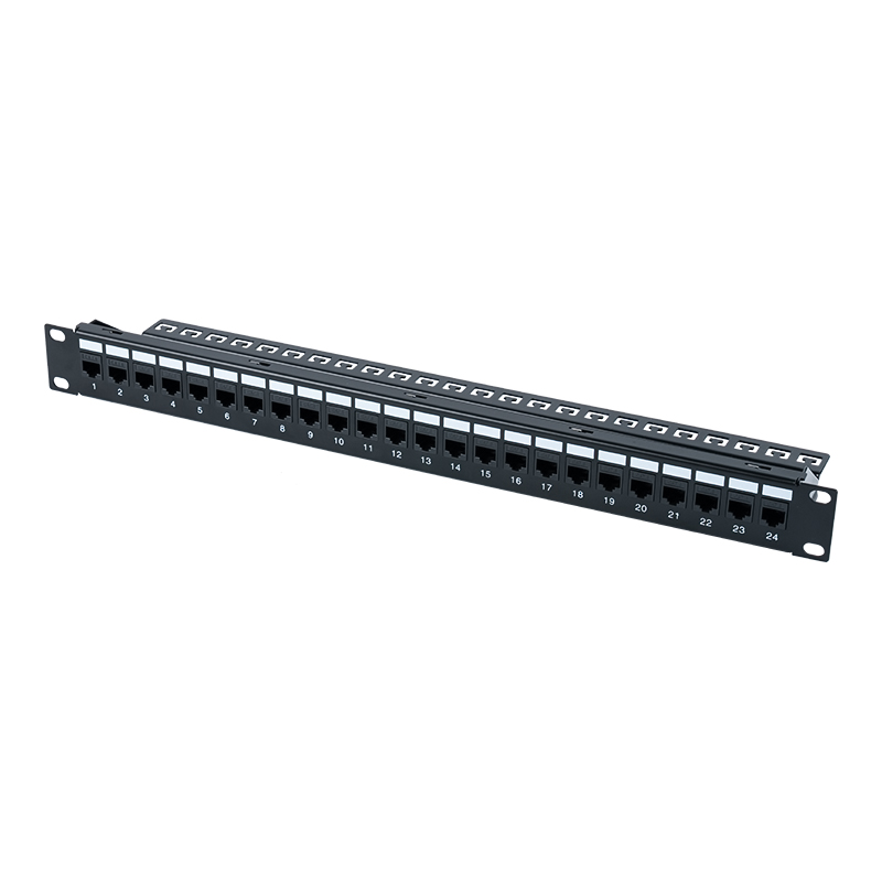 19-tommer 1U 24-ports skærmet patchpanel (med C6-modul) SP-3260-24P 19-tommer 1U 24-ports skærmet patchpanel (med C6-modul) SP-3260-24P