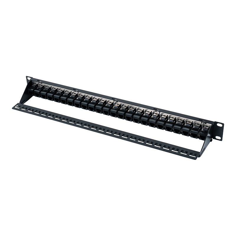19-tommer 1U 24-ports skærmet patchpanel (med C6-modul) SP-3260-24P 19-tommer 1U 24-ports skærmet patchpanel (med C6-modul) SP-3260-24P