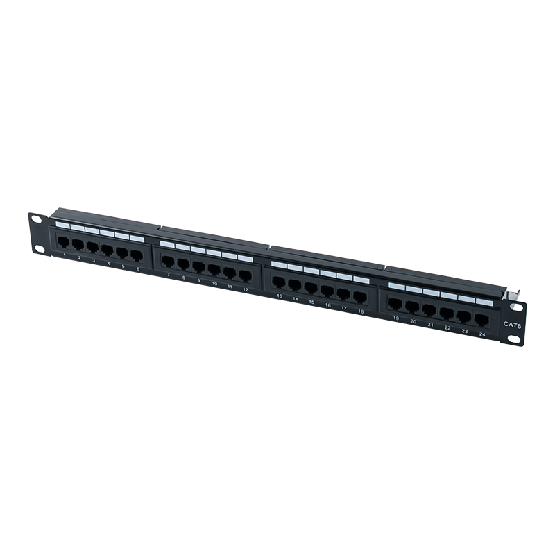 Cat6e 19-tommer 1U uskærmet 24-ports patchpanel (Dual-purpose IDC) SP-3310D24-C6A