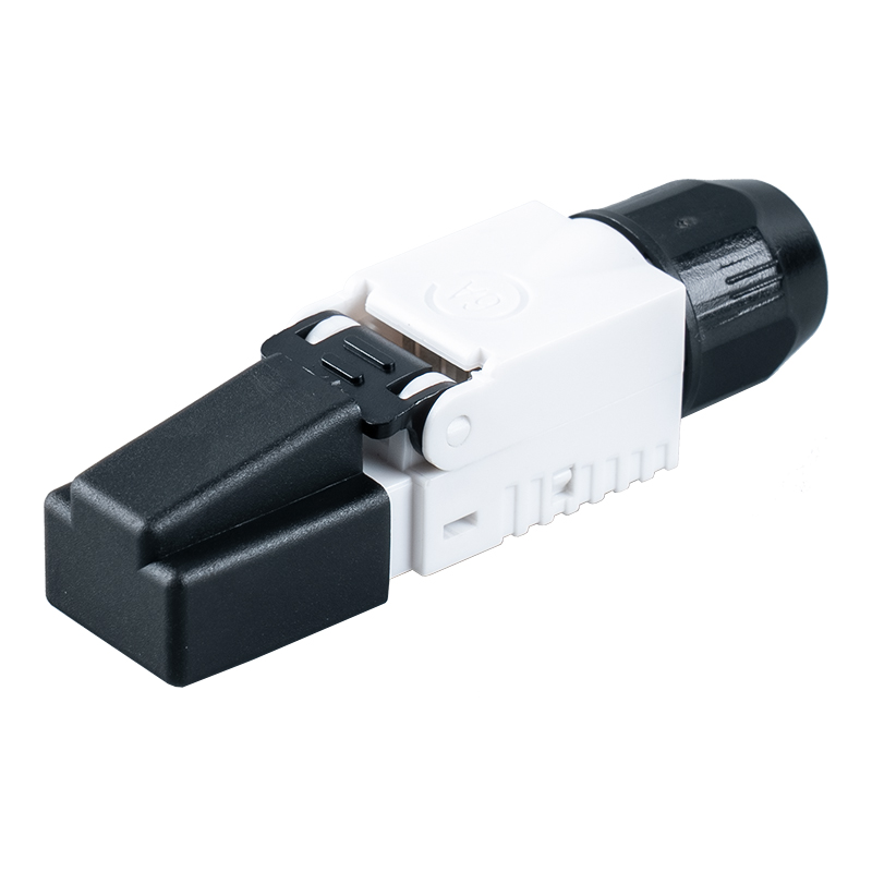 Cat7 Uafskærmet RJ45-stik (med plastikhætter på hovedet) RJ-G50U-1-C7 Cat7 Uafskærmet RJ45-stik (med plastikhætter på hovedet) RJ-G50U-1-C7