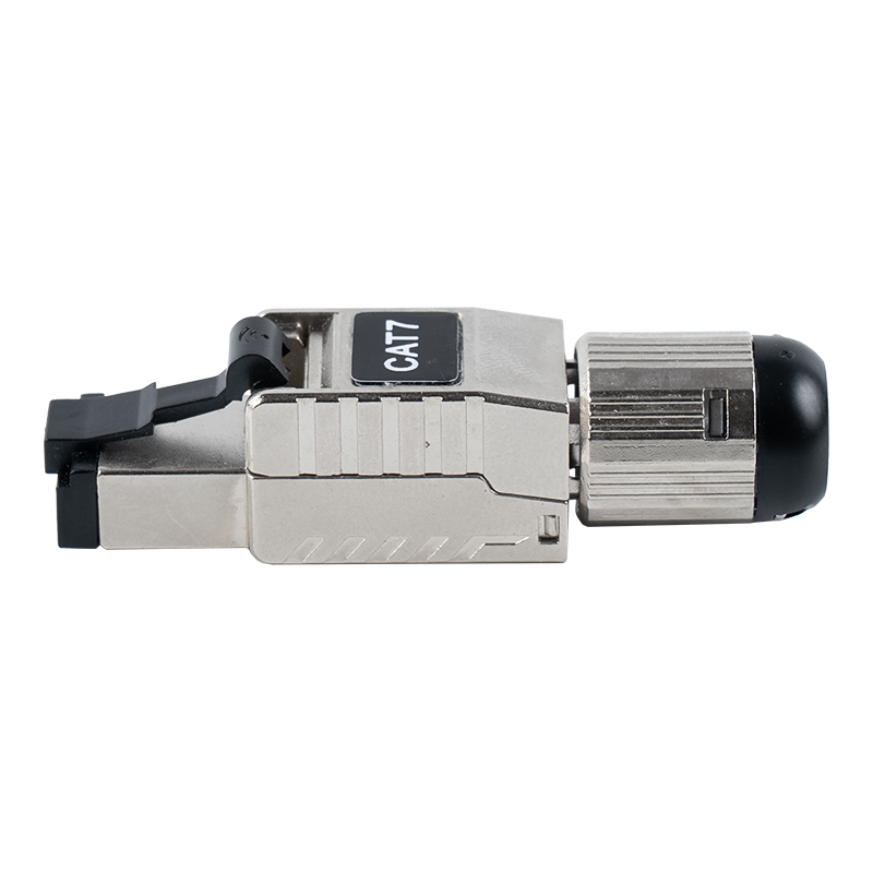 Cat7 skærmet RJ45-stik uden værktøj (med sort plastikfjederklemme) RJ-G60S-1-C7 Cat7 skærmet RJ45-stik uden værktøj (med sort plastikfjederklemme) RJ-G60S-1-C7