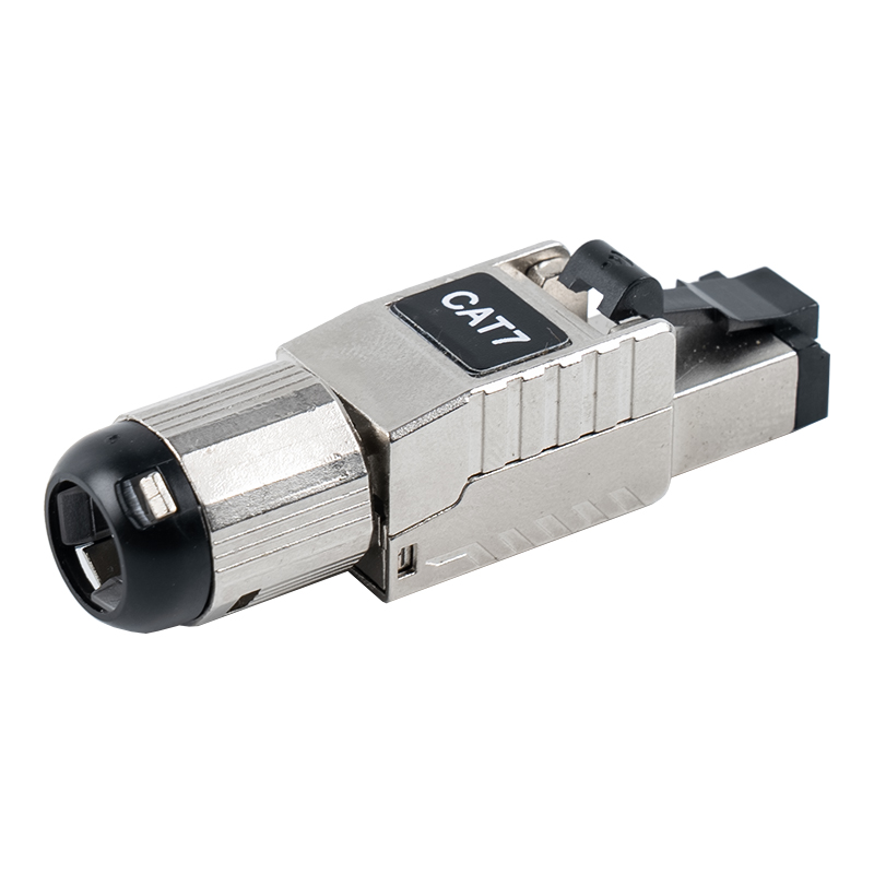 Cat7 skærmet RJ45-stik uden værktøj (med sort plastikfjederklemme) RJ-G60S-1-C7