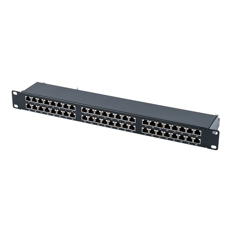Cat6e 19-tommer 1U skærmet 48-ports patchpanel SP-3262SK48-C6A