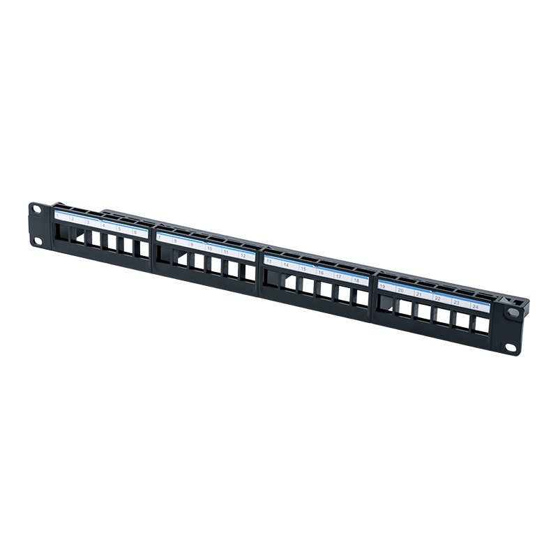19-tommer 1U 24-ports uskærmet rack (blåt plastikpap) SP-3401-24P